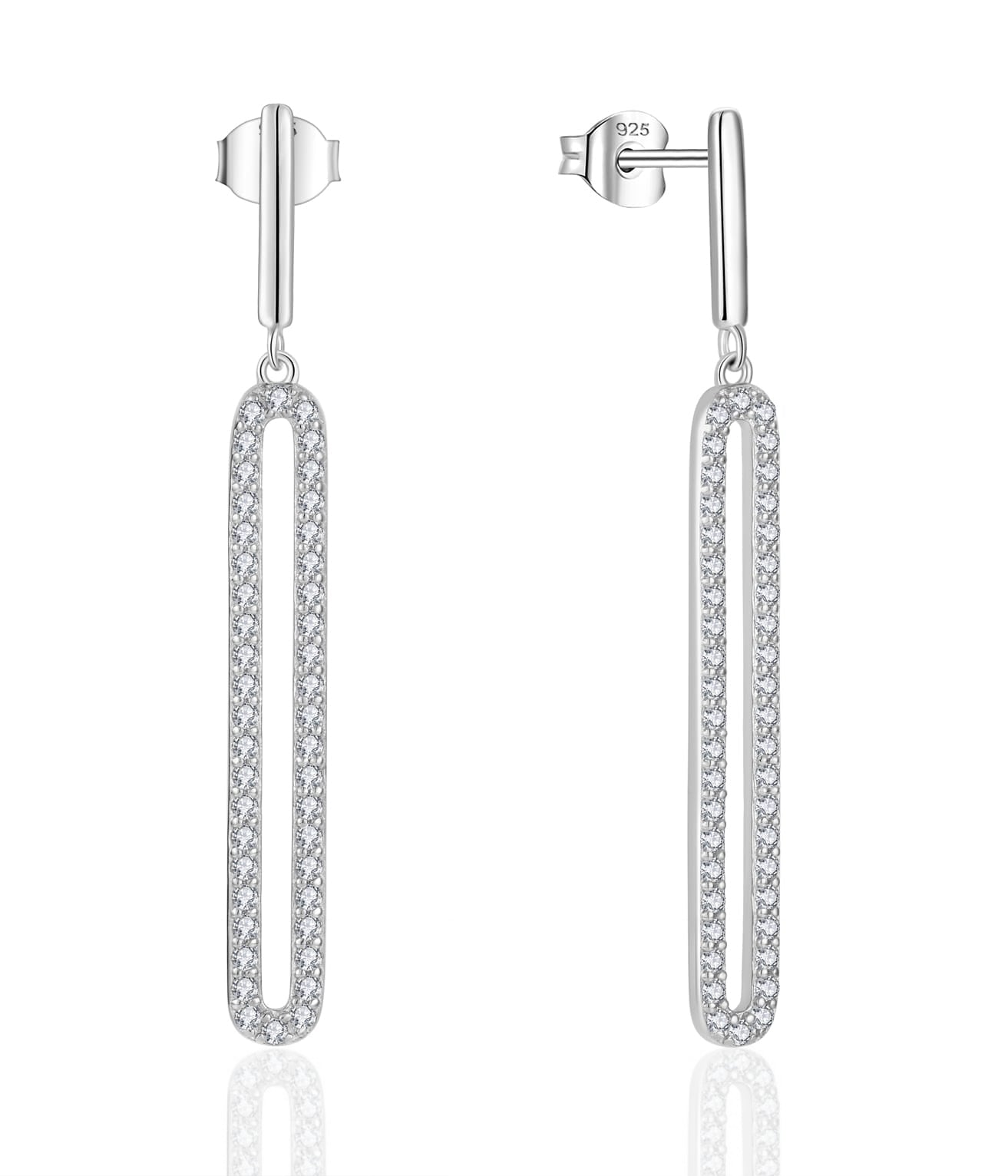 Sterling Silver Paperclip Link Earring - HK Jewels