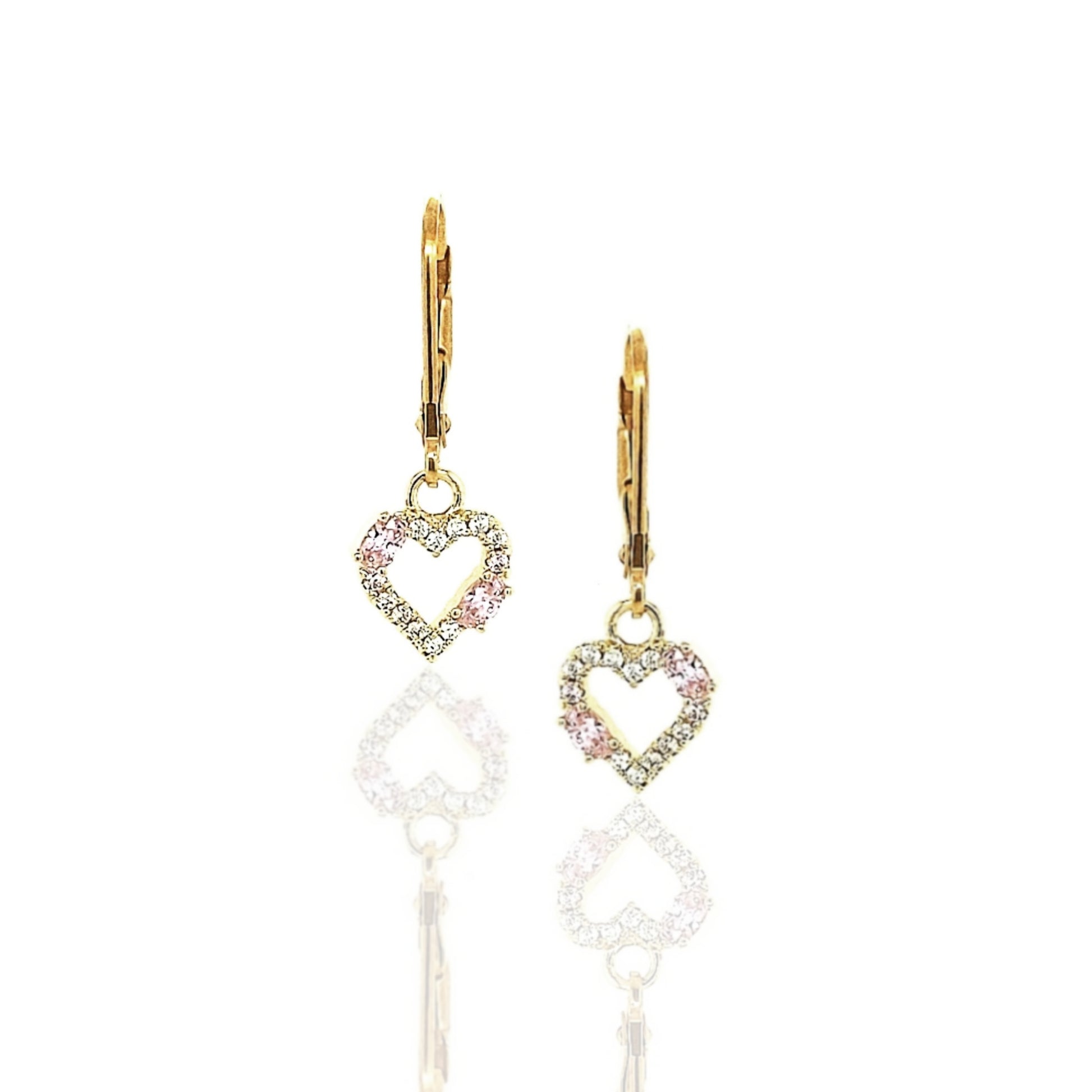 Double Stone Outlined Heart Earring - HK Jewels
