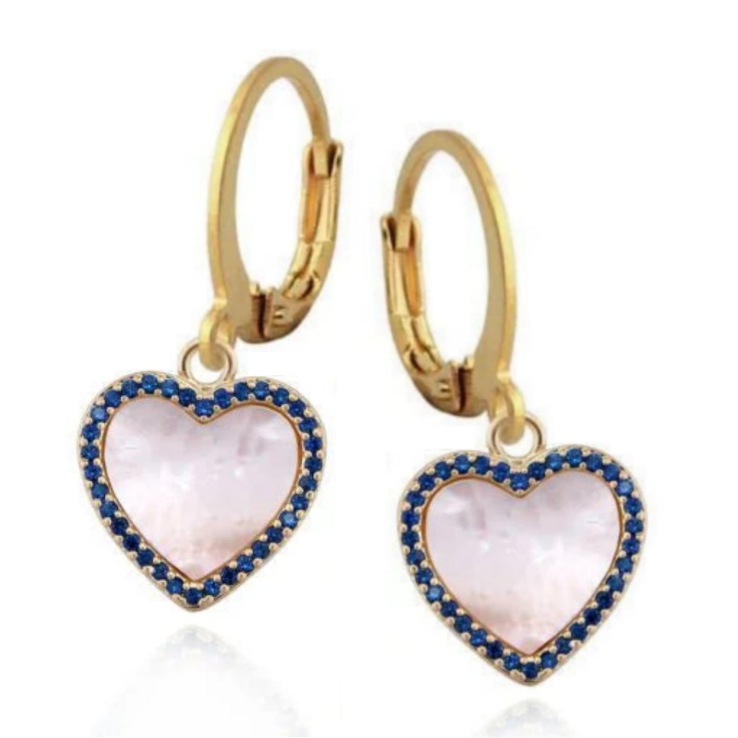 Large Mother-of-Pearl Heart Earring - HK Jewels