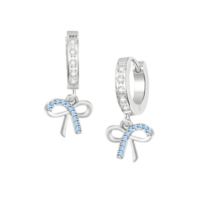 Surgical Steel CZ Bowknot Shape Earrings - HK Jewels