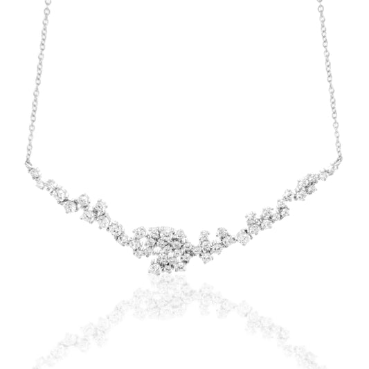 Sterling Silver CZ Sprinkled Bar Necklace - HK Jewels