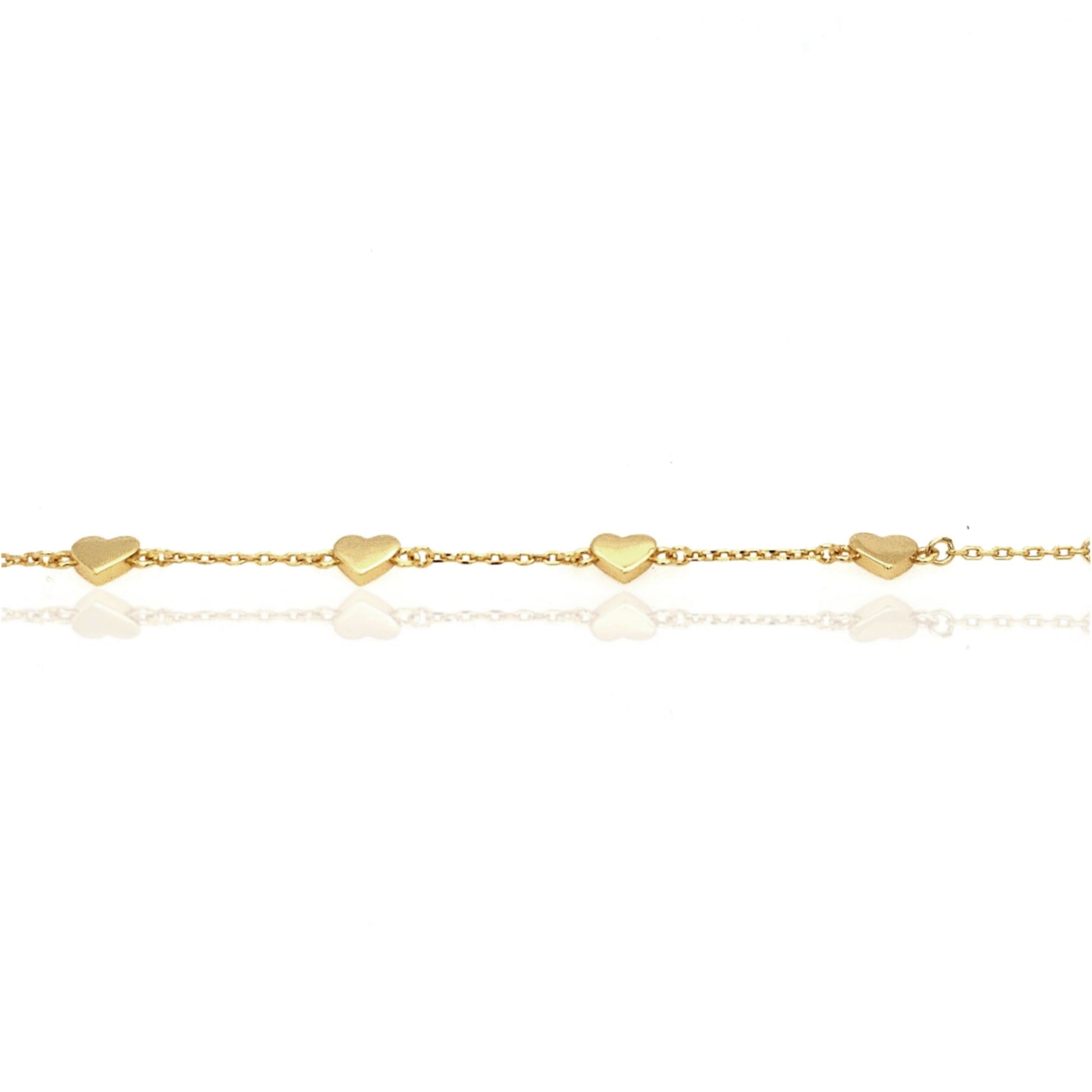 Gold Plated Sterling Silver Heart Bracelet - HK Jewels