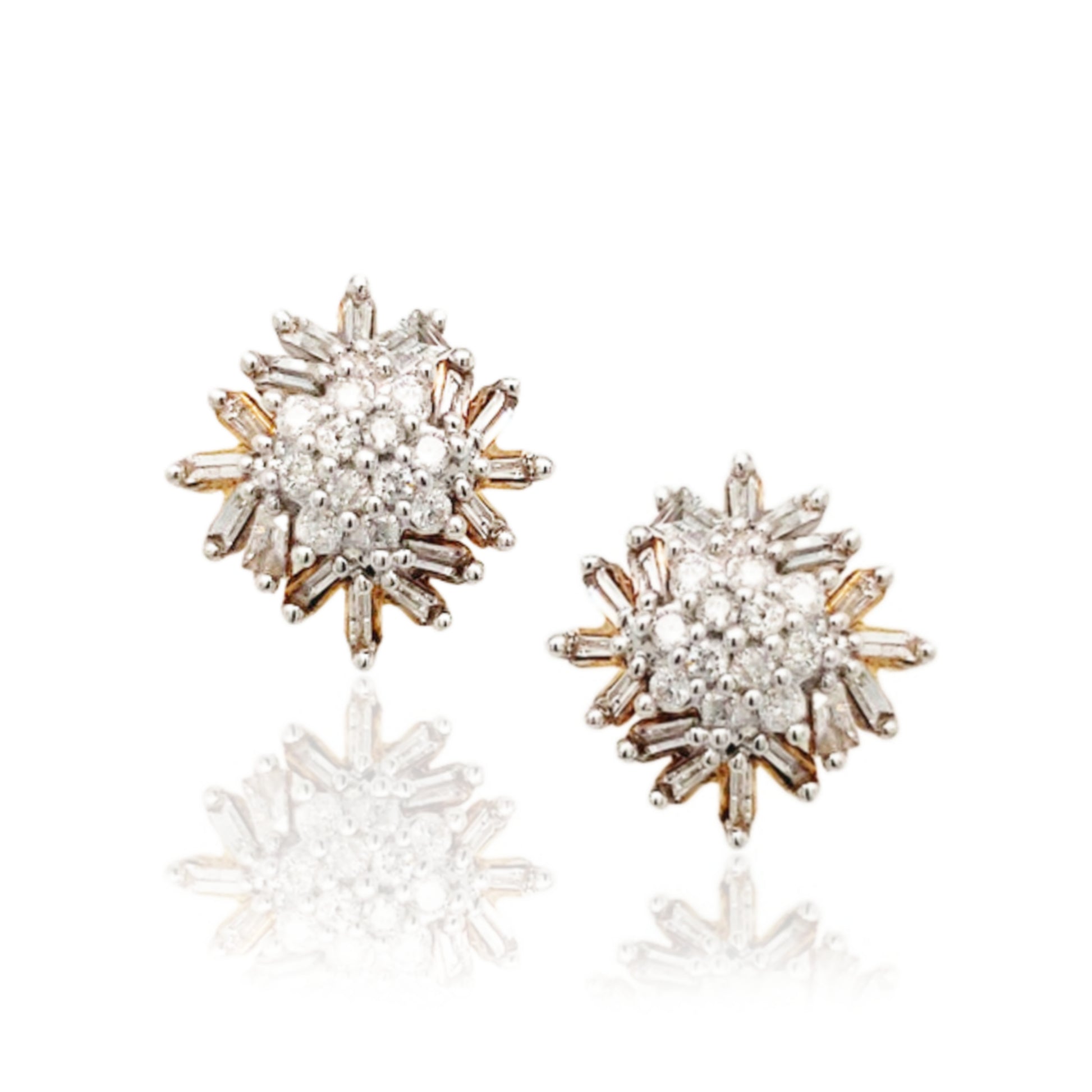 10K Yellow Gold Diamond Stud Earrings - HK Jewels