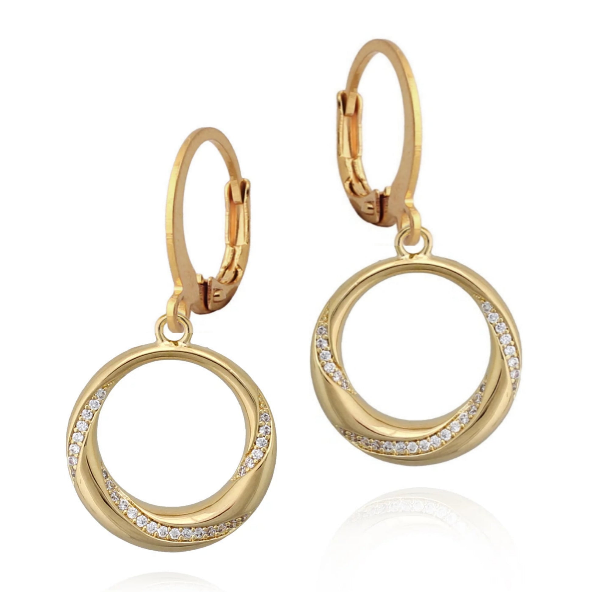 Surgical Steel Gold Plated Twist Circle Earring - HK Jewels