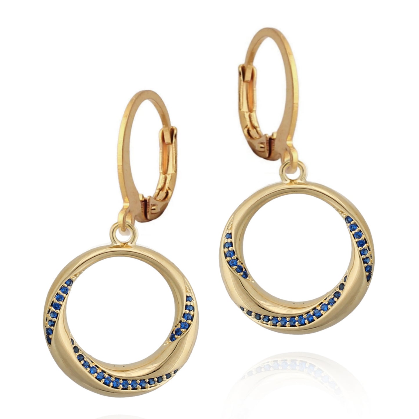 Surgical Steel Gold Plated Twist Circle Earring - HK Jewels