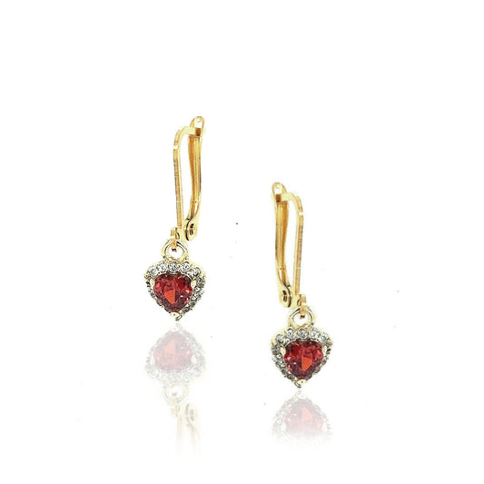 Surgical Steel Red Tiny Heart Earrings - HK Jewels