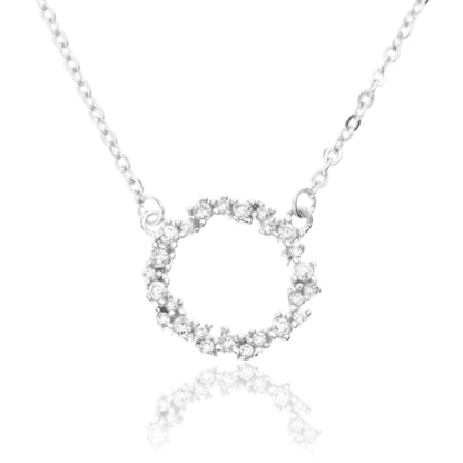 Sterling Silver Sprinkled "Diamond" Pendant Necklace - HK Jewels