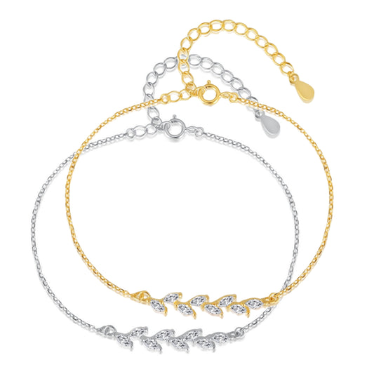 Sterling Silver Adjustable Floral Bracelet - HK Jewels