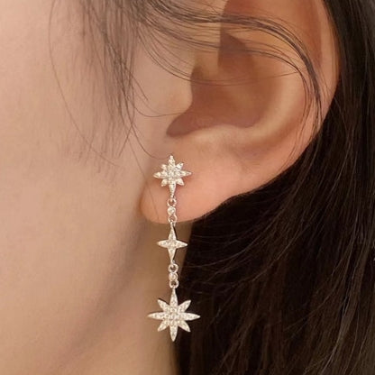 Sterling Silver Starburst Post Earrings - HK Jewels
