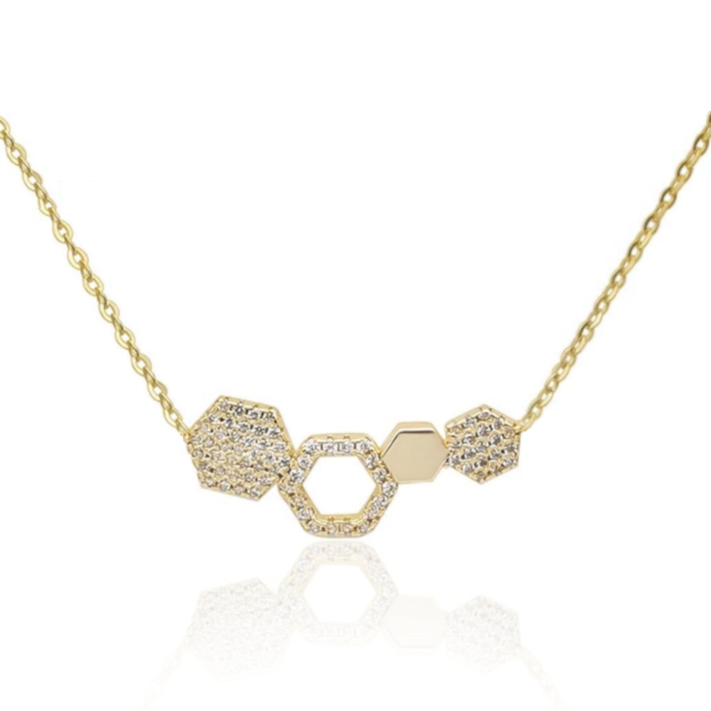 Sterling Silver 42mm Geometric Bar Necklace - HK Jewels
