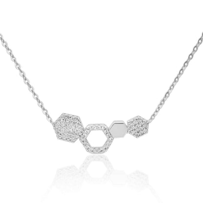 Sterling Silver 42mm Geometric Bar Necklace - HK Jewels