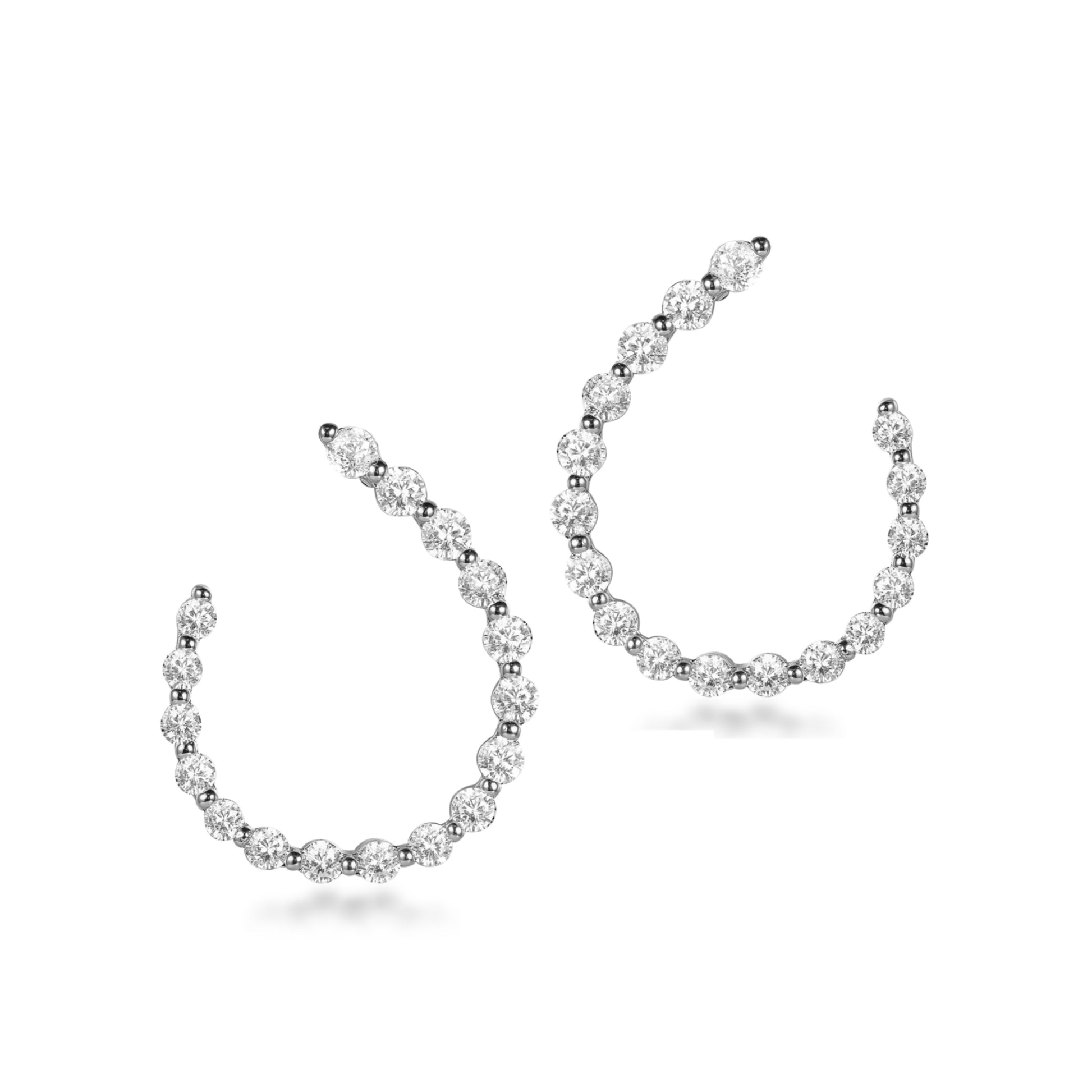 Sterling Silver CZ Front Back Earring - HK Jewels