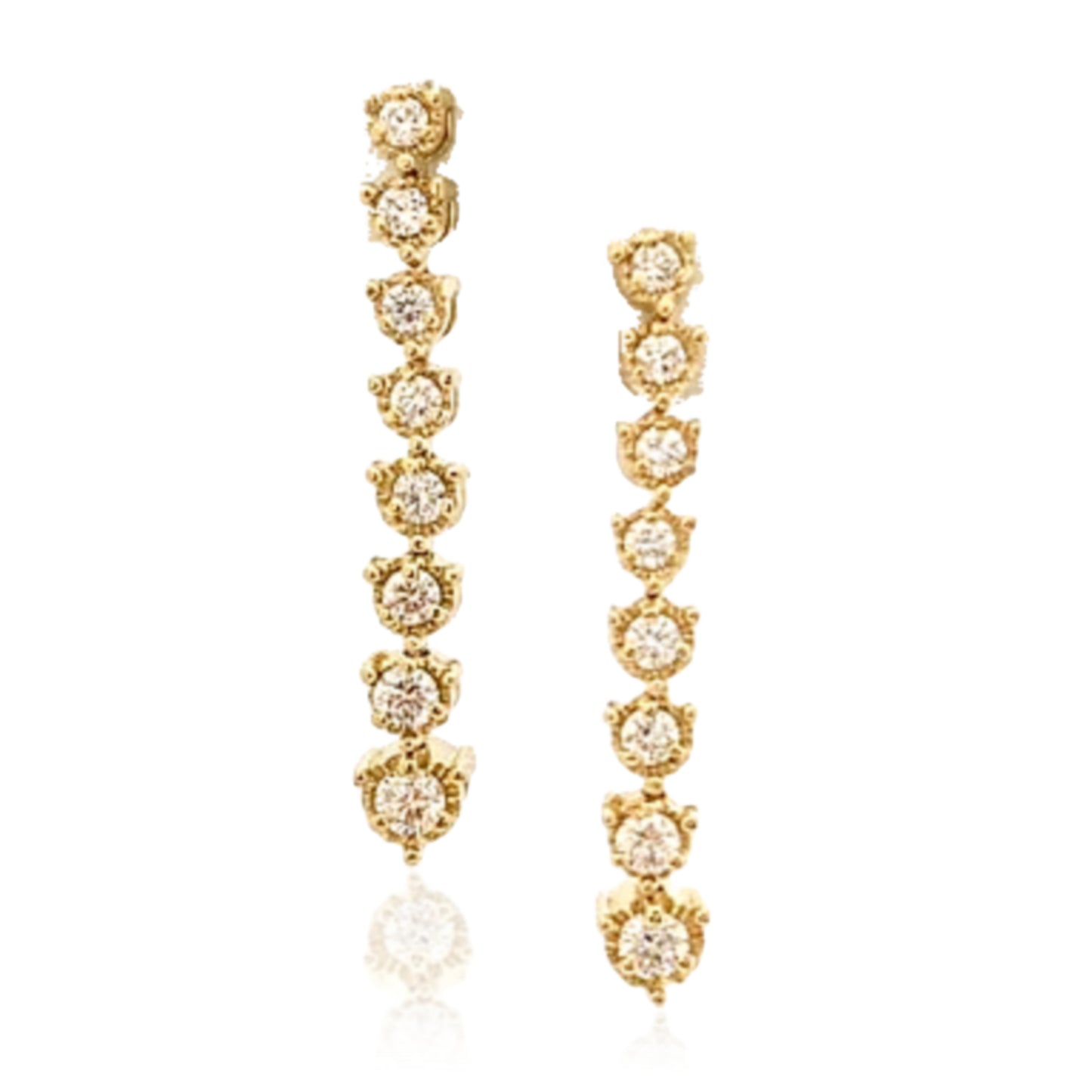 14k Diamond Line Drop Earrings - HK Jewels