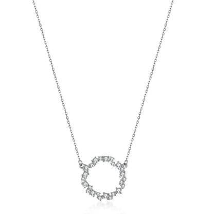 Sterling Silver Sprinkled "Diamond" Pendant Necklace - HK Jewels