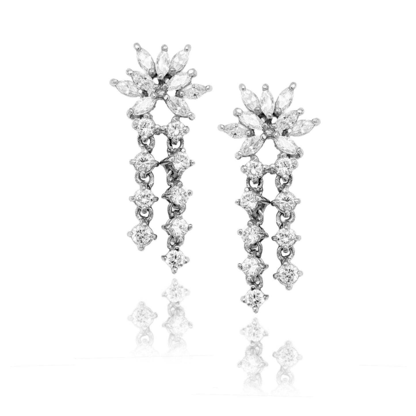 Sterling Silver Double Tennis Earring - HK Jewels