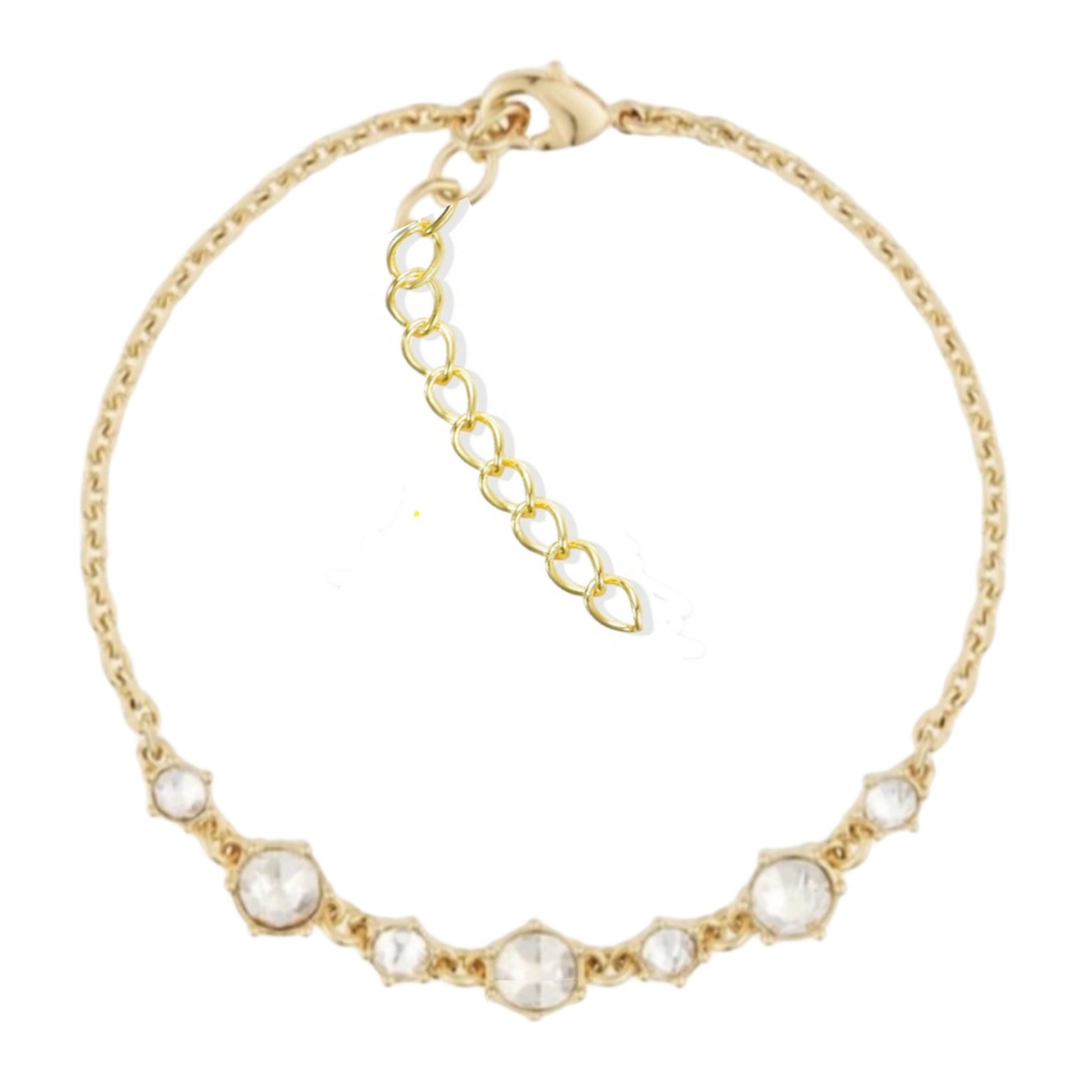 Gold Plated Sterling Silver Iced Stone Bracelet - HK Jewels