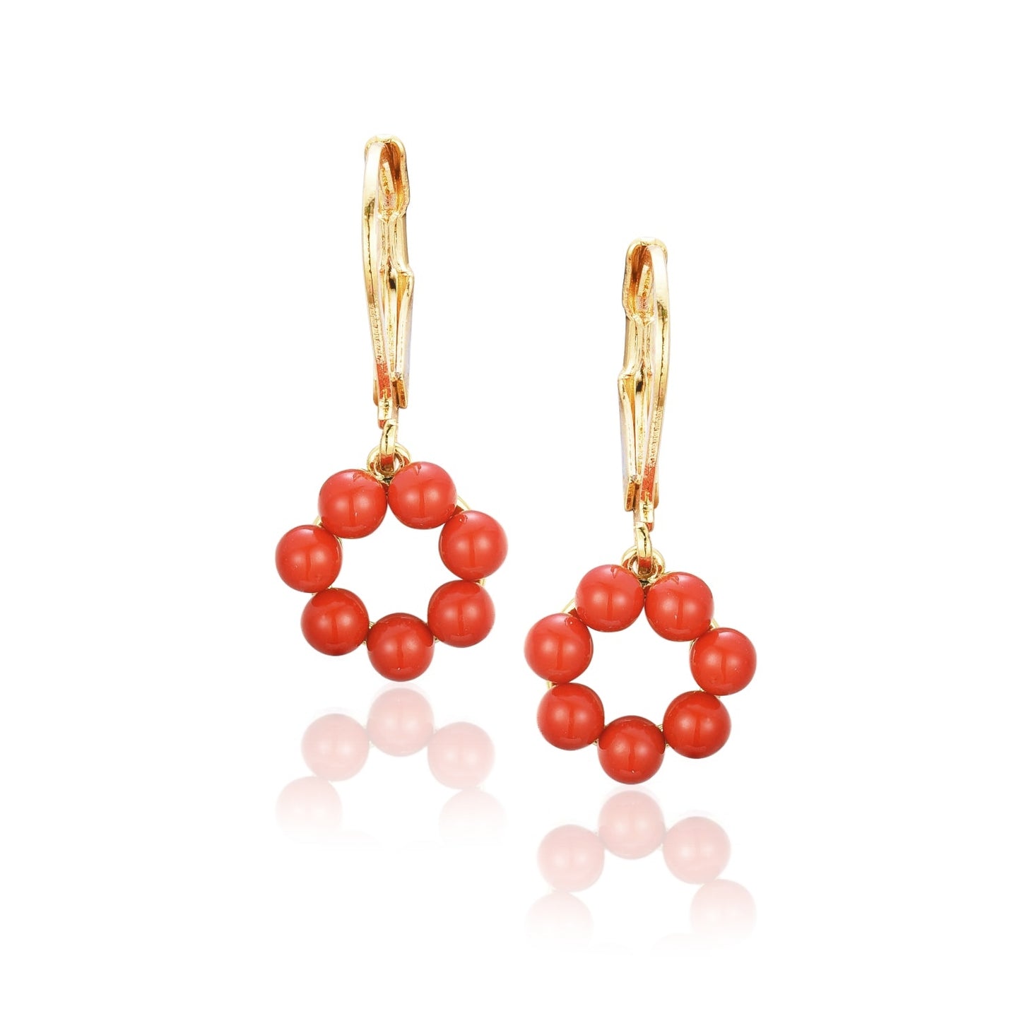 Gold Plated Surgical Steel Circle Of Beads Earrings - HK Jewels