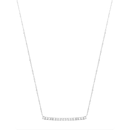 Sterling Silver Sapphire and Clear CZ Bar Necklace - HK Jewels