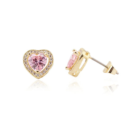 Surgical Steel Pink Heart Studs - HK Jewels