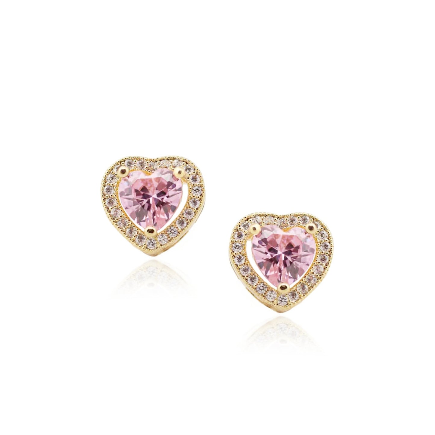 Surgical Steel Pink Heart Studs - HK Jewels