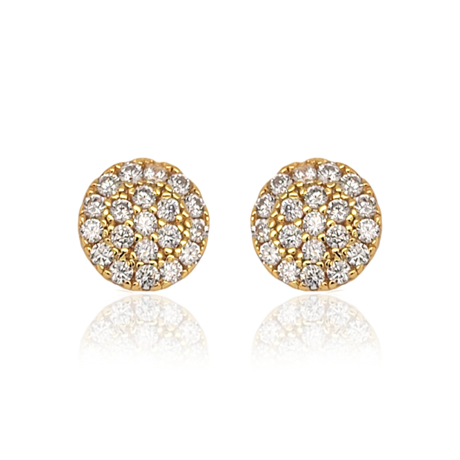 Sterling Silver Round Micropave Stud Earrings - HK Jewels