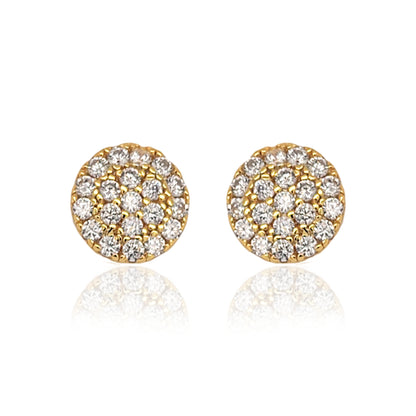 Sterling Silver Round Micropave Stud Earrings - HK Jewels