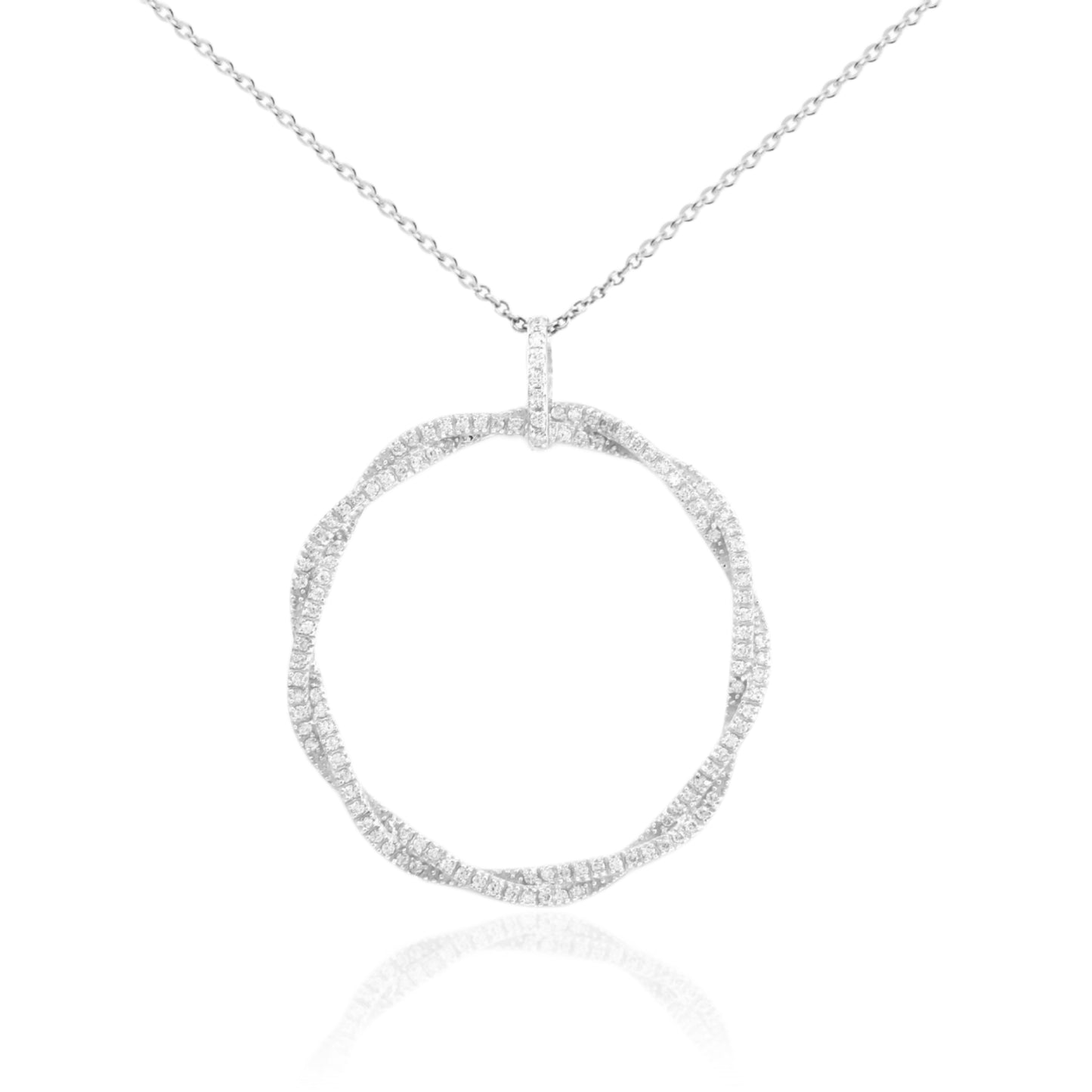 Sterling Silver Twisted Circle Pendant - HK Jewels