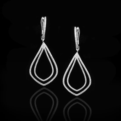 Sterling Silver Double Flame Earrings - HK Jewels