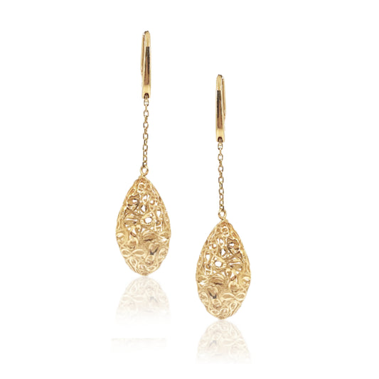 14K Gold Long Earrings - HK Jewels