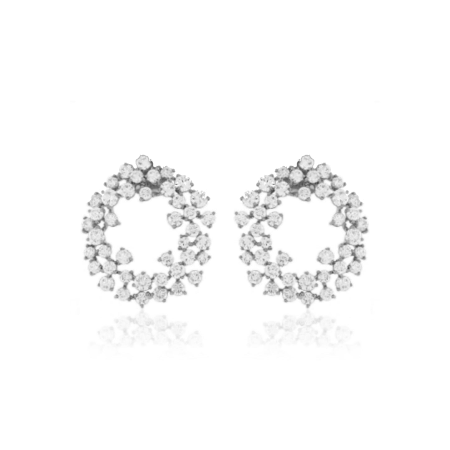 Sterling Silver Sprinkled CZ Earring - HK Jewels