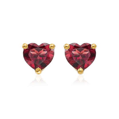 Gold Plated Surgical Steel CZ Heart Stud Earrings