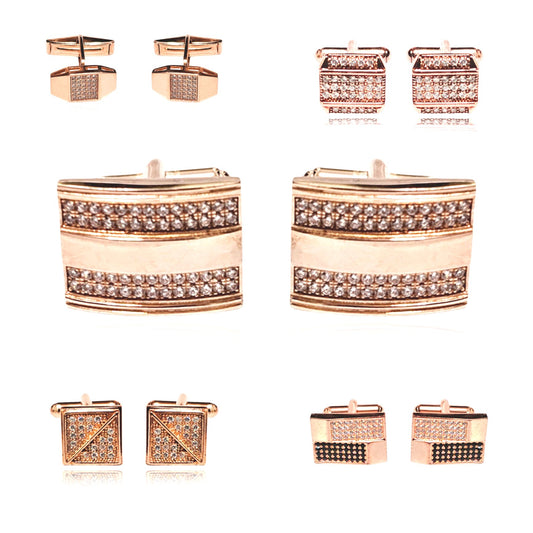 Rose Gold Plated Sterling Silver Cufflinks