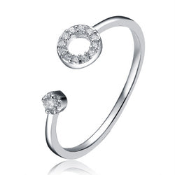 Sterling Silver CZ Accent with Tiny Halo Ring - HK Jewels