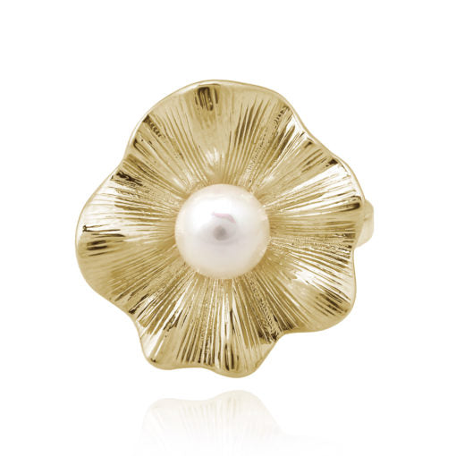 Ruffled Oyster Pearl Ring - HK Jewels