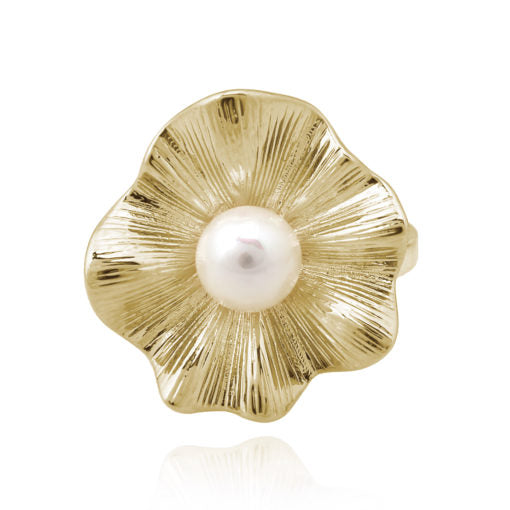 Ruffled Oyster Pearl Ring - HK Jewels