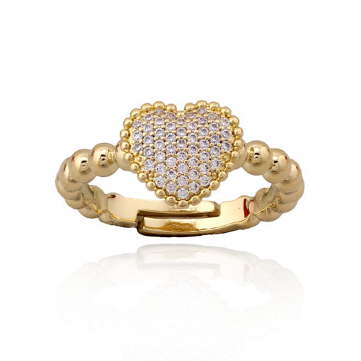 CZ Heart Pillow Ring - HK Jewels