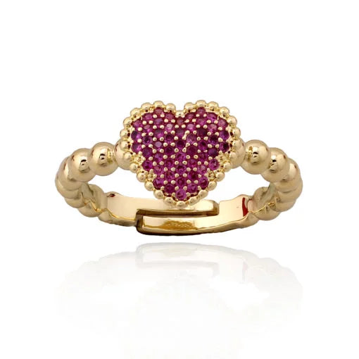 CZ Heart Pillow Ring - HK Jewels