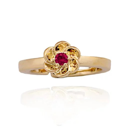 Shiny Mini Flower Ring - HK Jewels