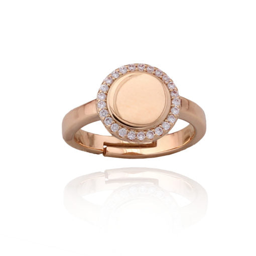 CZ Outline Button Ring - HK Jewels