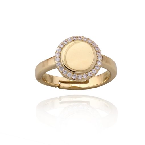 CZ Outline Button Ring - HK Jewels