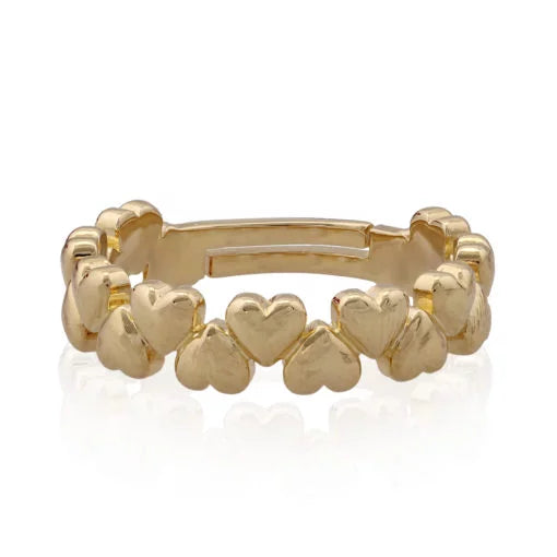Up & Down Gold Hearts Ring - HK Jewels
