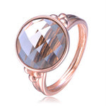 Rose Gold Plated Sterling Silver Circle Stone Ring - HK Jewels