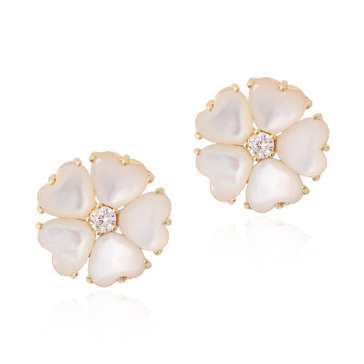 Mother-of-Pearl Flower Stud Earring - HK Jewels