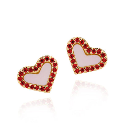 Small Mother of Pearl Heart Stud - HK Jewels