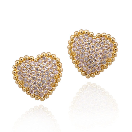 Heart Pillow Stud Earring - HK Jewels
