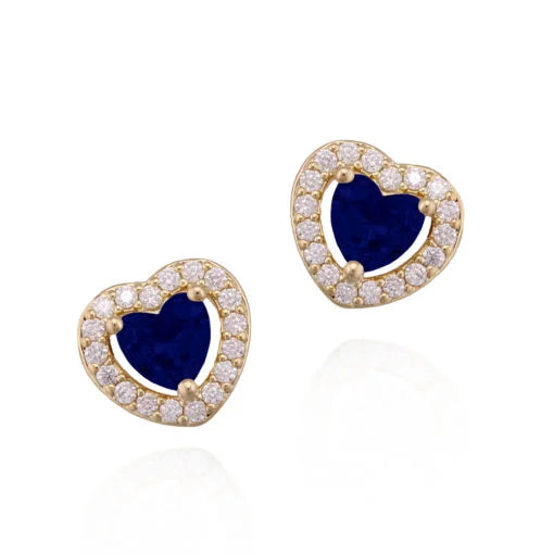 Surgical Steel Heart-Shaped Solitaire Stone Stud Earring - HK Jewels