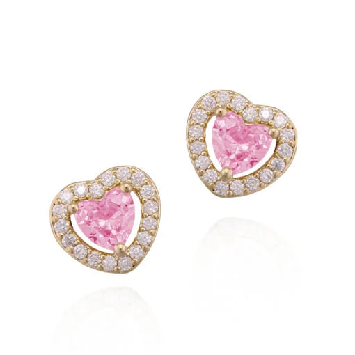 Surgical Steel Heart-Shaped Solitaire Stone Stud Earring - HK Jewels