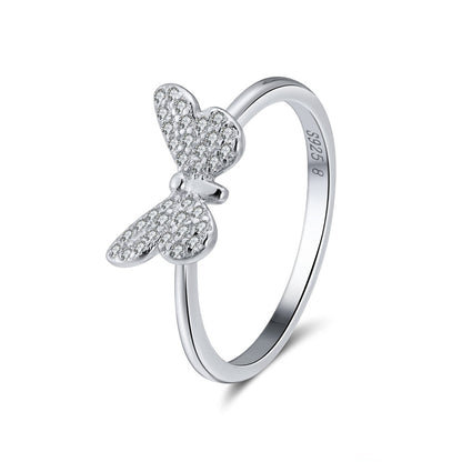 Sterling Silver CZ Butterfly Ring - HK Jewels