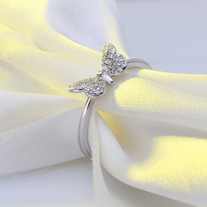 Sterling Silver CZ Butterfly Ring - HK Jewels