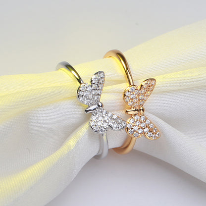 Sterling Silver CZ Butterfly Ring - HK Jewels